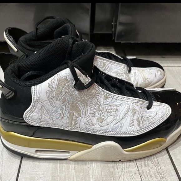 Nike Air Jordan Dub Zero white/black/metallic gold size 7y - Picture 1 of 4
